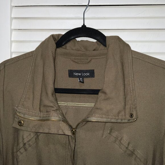 New Look Lightweighht Green Utility Jacket Size 2X - Picture 2 of 4